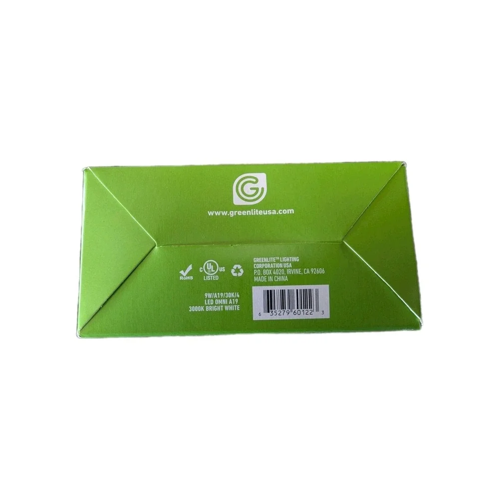 Greenlite Case 24-4 packs (96) Bulbs 9W 60W Equivalent Light Bulbs 800 Lumens